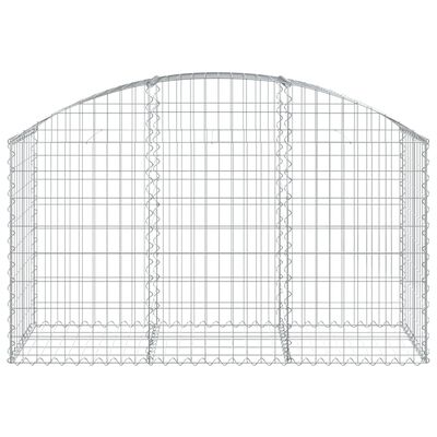 vidaXL Arched Gabion Basket 150x50x80/100 cm Galvanised Iron