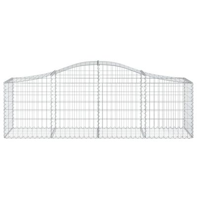 vidaXL Arched Gabion Baskets 9 pcs 200x50x60/80 cm Galvanised Iron