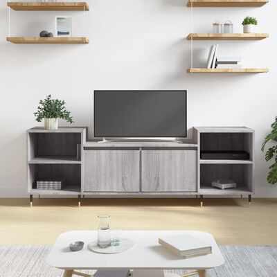 vidaXL TV Cabinet Grey Sonoma 160x35x55 cm Engineered Wood