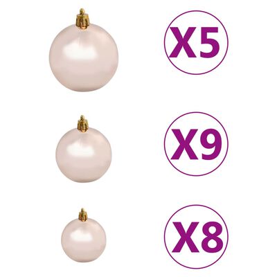 vidaXL Artificial Pre-lit Christmas Tree with Ball Set White 120 cm