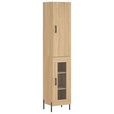 vidaXL Highboard Sonoma Oak 34.5x34x180 cm Engineered Wood