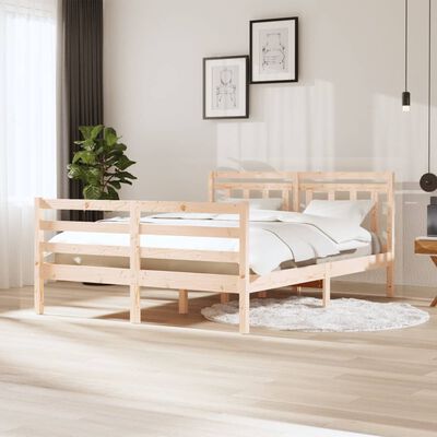 vidaXL Bed Frame without Mattress Solid Wood 140x200 cm (810430+814094)