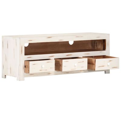 vidaXL TV Cabinet Solid Wood Acacia 110x30x40 cm White