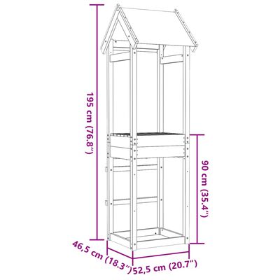 vidaXL Play Tower 52.5x46.5x195 cm Impregnated Wood Pine