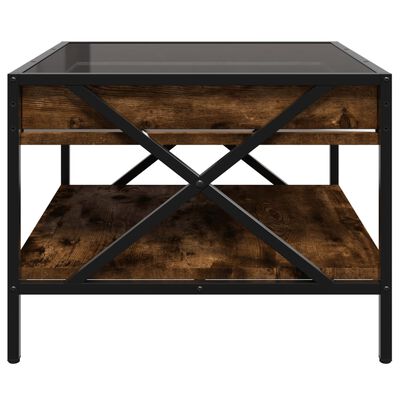 vidaXL Coffee Table with Infinity LED Smoked Oak 50x50x38 cm