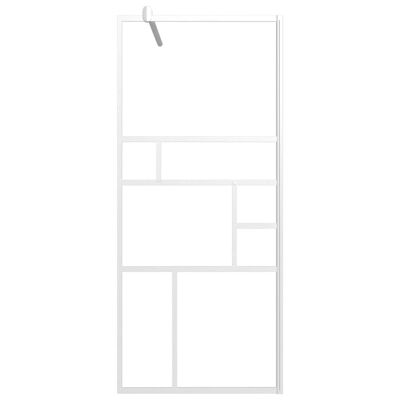 vidaXL Walk-in Shower Wall with Shelf White 90x195 cm ESG Glass&Aluminium