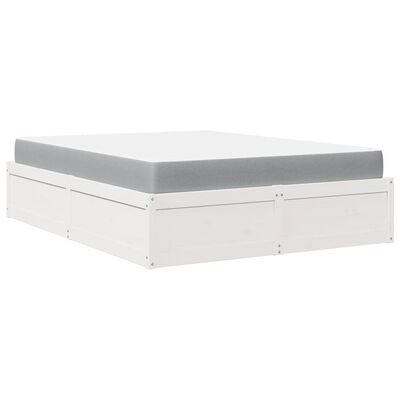 vidaXL Bed with Mattress White 140x200 cm Solid Wood Pine