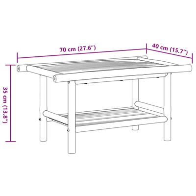 vidaXL Coffee Table 70x40x35 cm Bamboo