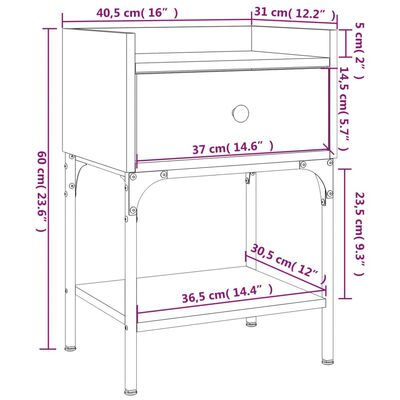 vidaXL Bedside Tables 2 pcs Black 40.5x31x60 cm Engineered Wood