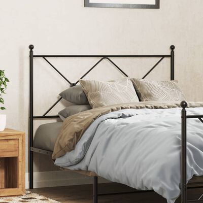 vidaXL Metal Headboard Black 100cm