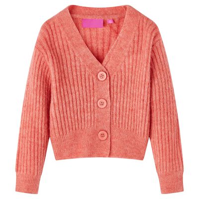 Kids' Cardigan Knitted Medium Pink 140