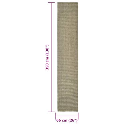 vidaXL Sisal Rug for Scratching Post Taupe 66x350 cm