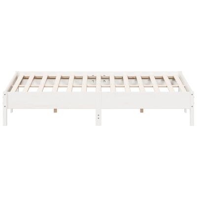 vidaXL Bed Frame without Mattress White 180x200 cm Super King Solid Wood Pine