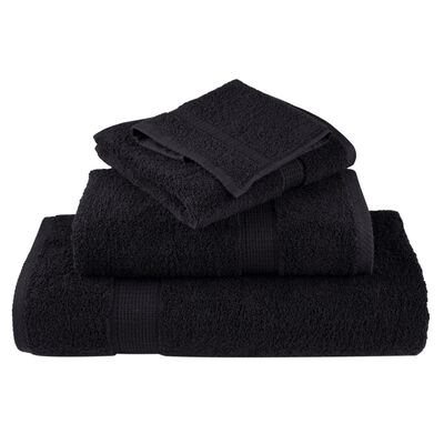 vidaXL Premium Soap Towels SOLUND 2 pcs Black 30x30 cm 600 gsm