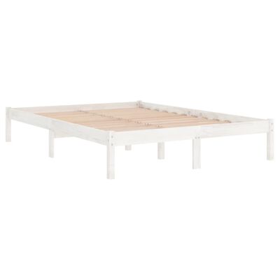 vidaXL Bed Frame without Mattress White Solid Wood 200x200 cm