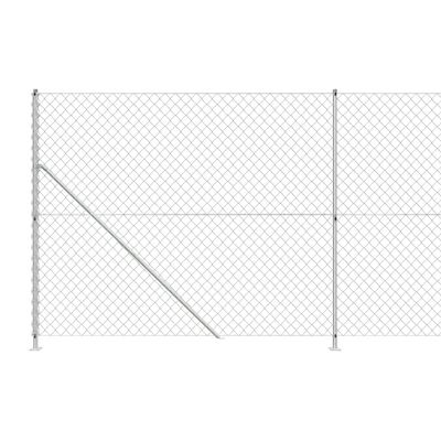 vidaXL Chain Link Fence with Flange Silver 1.4x10 m