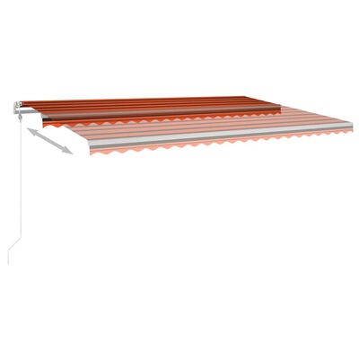 vidaXL Manual Retractable Awning with Posts 5x3 m Orange and Brown