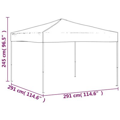 vidaXL Folding Party Tent Cream 3x3 m