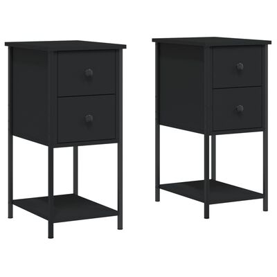 vidaXL Bedside Cabinets 2 pcs Black 32x42x70 cm Engineered Wood