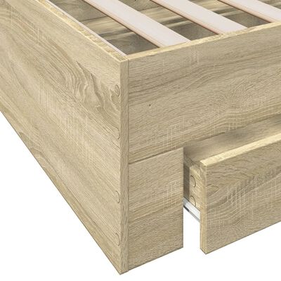 vidaXL Bed Frame with Drawers without Mattress Sonoma Oak 180x200 cm Super King