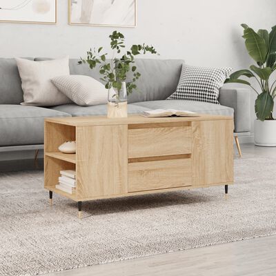 vidaXL Coffee Table Sonoma Oak 102x44.5x50 cm Engineered Wood