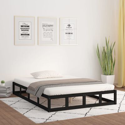 vidaXL Bed Frame Black 120x200 cm Solid Wood