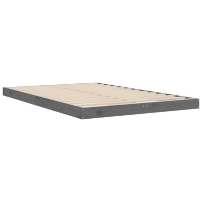 vidaXL Bed Frame without Mattress Grey 120x190 cm Small Double Solid Wood Pine