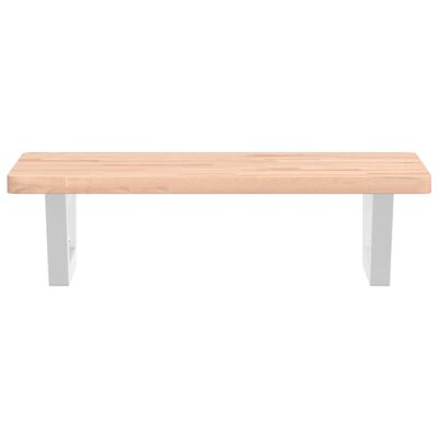 vidaXL Basin Shelf Wall Mounted Steel and Solid Wood Beech