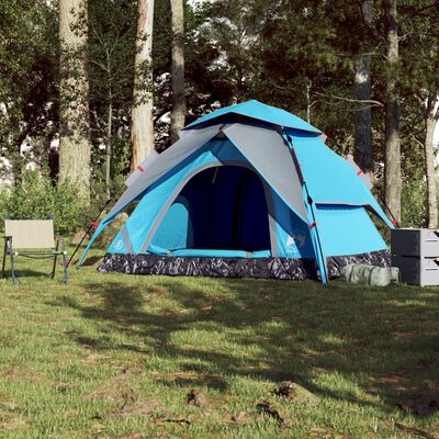 vidaXL Camping Tent Dome 5-Person Blue Quick Release