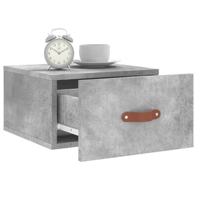 vidaXL Wall-mounted Bedside Cabinets 2 pcs Concrete Grey 35x35x20 cm