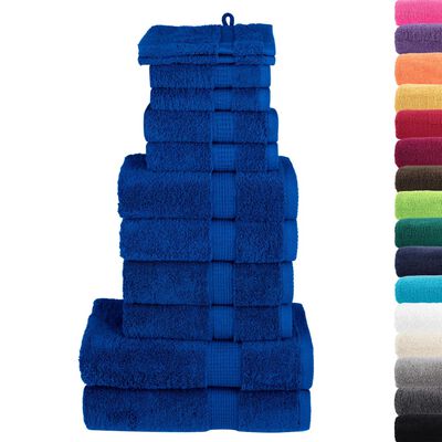 vidaXL 12 Piece Premium Towel Set SOLUND Blue 600 gsm