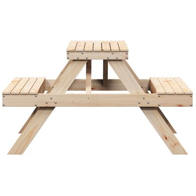 vidaXL Picnic Table 105x134x75 cm Solid Wood Pine