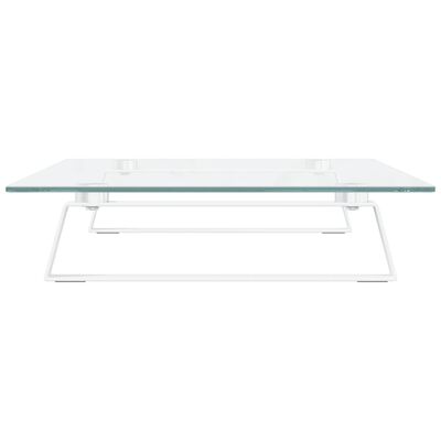 vidaXL Monitor Stand White 60x35x8 cm Tempered Glass and Metal