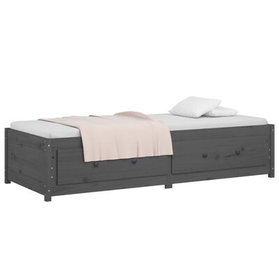 vidaXL Day Bed without Mattress Grey 90x190 cm Single Solid Wood Pine