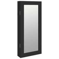 vidaXL Mirror Jewellery Cabinet Wall Mounted Black 30x8.5x67 cm