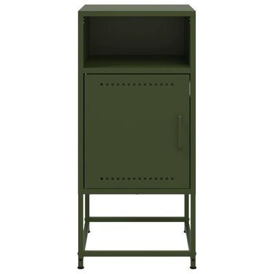 vidaXL Bedside Cabinet Olive Green 36x39x78 cm Steel