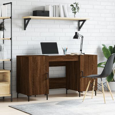 vidaXL Desk Brown Oak 140x50x75 cm Engineered Wood