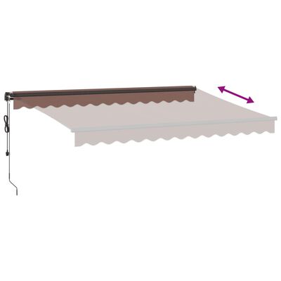 vidaXL Automatic Retractable Awning with LEDs Brown 350x250 cm