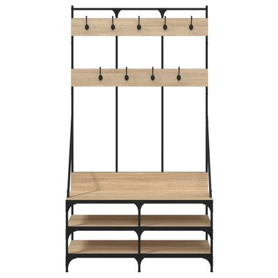 vidaXL Clothes Rack with Shoe Storage Sonoma Oak 100x40x184 cm