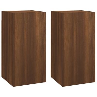 vidaXL TV Cabinets 2 pcs Brown Oak 30.5x30x60 cm Engineered Wood