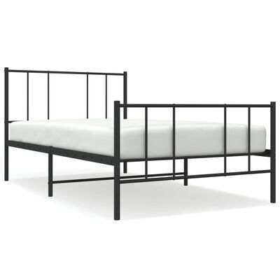 vidaXL Metal Bed Frame without Mattress with Footboard Black 100x200 cm