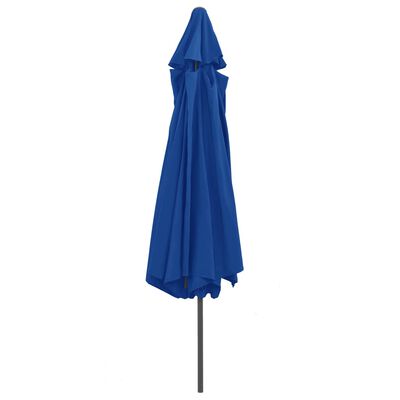 vidaXL Garden Parasol with Metal Pole 390 cm Azure Blue