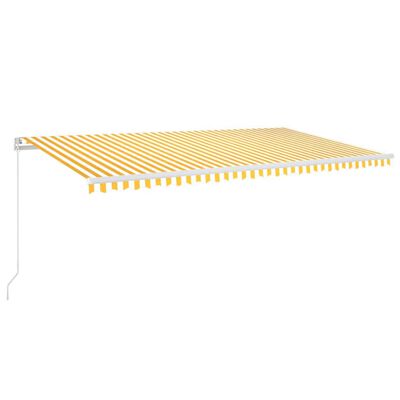 vidaXL Manual Retractable Awning with LED 600x300 cm Yellow and White