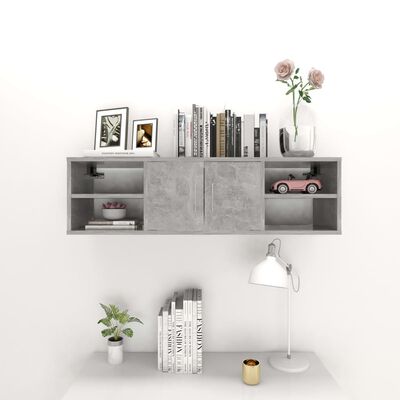 vidaXL Wall Shelf Concrete Grey 102x30x29 cm Engineered Wood