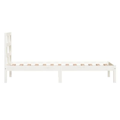 vidaXL Bed Frame without Mattress White Single Solid Wood