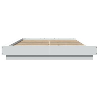 vidaXL Bed Frame with LED Lights without Mattress White 140x200 cm