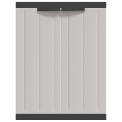 vidaXL Outdoor Storage Cabinet Grey and Black 65x37x85 cm PP