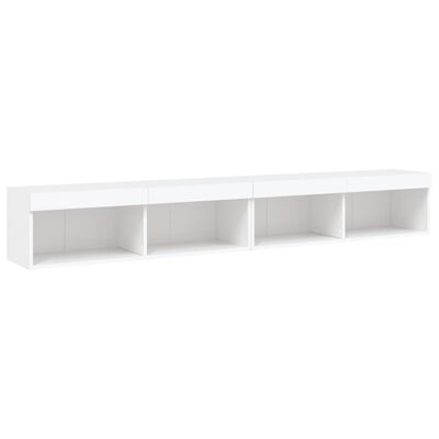 vidaXL TV Cabinets with LED Lights 2 pcs White 100x30x30 cm