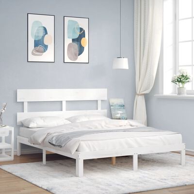 vidaXL Bed Frame without Mattress White 160x200 cm Solid Wood Pine