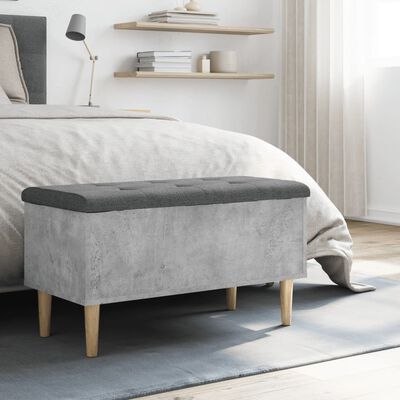 vidaXL Storage Bench Concrete Grey 82x42x46 cm Engineered Wood